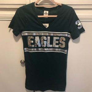 VS PINK Philadelphia Eagles Bling V-Neck Tee 🦅💚